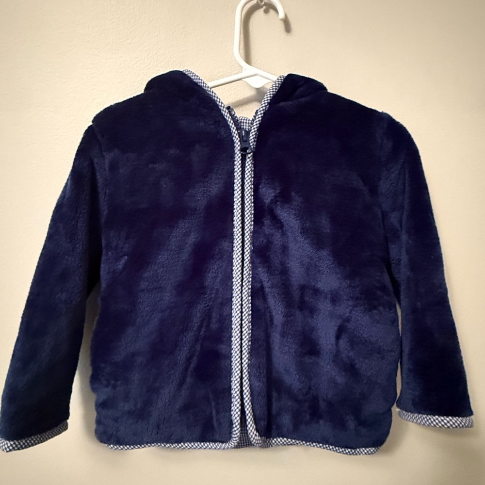 Eyelet & Ivy Navy Minky Zipper Coat